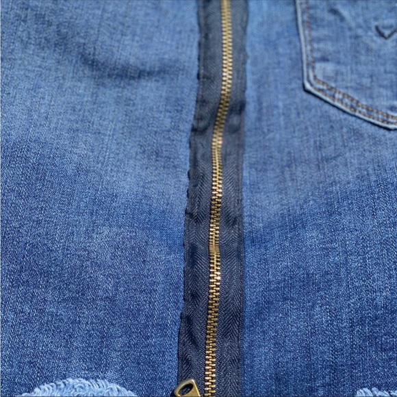 Hudson Girls Denim Side Zipper Jean Skirt Size 7 Mini Skirt Denim  Jean Skirt - Picture 3 of 6